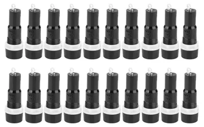 Sicherungshalter 10A 250V 5x20mm, 20 Stück, Schwarz