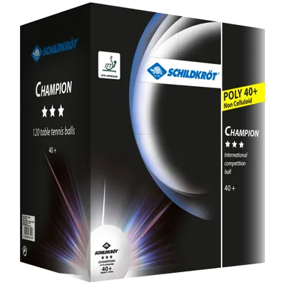 Image de TT-Ball 3 étoiles CHAMPION POLY 40+, blanc, 120 pièces