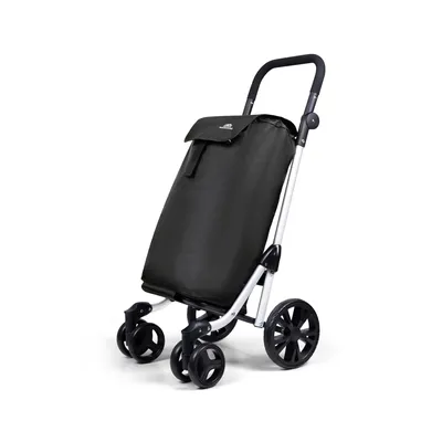 Productafbeelding van Dutch Mountains Boodschappentrolley 4 wielen - Boodschappenwagen 48Ltr met verstelbare trekstang - Zwart
