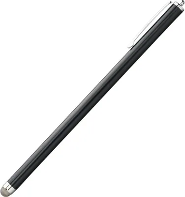 Produktbild von INF Extra langer kapazitiver Stift aus Legierung mit leitfähiger Stoffspitze und Clip Schwarz