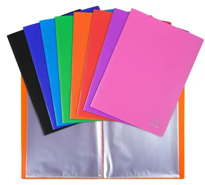 Produktbild von Exacompta 8860E Sichtmappe PP 500µ 60 Kristallhüllen A4 OPAK Farben sortiert