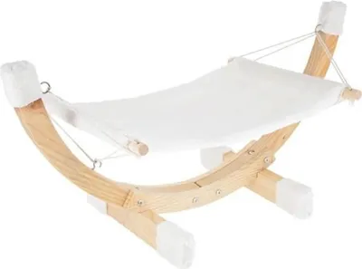 Obrázek produktu pro Kerbl 82591, Hammock pet bed, Kočka, Hnědá, Bílá, Obdélníkový, Jednobarevný, Dřevo
