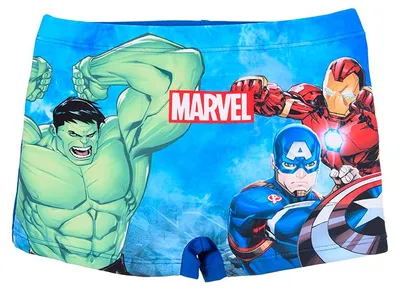 Zdjęcie produktu dla Kąpielówki dla chłopców Avengers, bokserki, licencjonowane przez Marvel, kolor: niebieski, rozmiar: 104