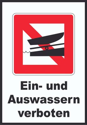 Produktbild von Ein- und Auswassern verboten Symbol und Text A3 (297x420mm)