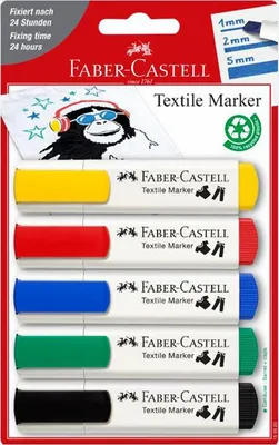 Immagine prodotto di Faber-Castell 159520 - Pennarello per tessuti 5, in colori standard