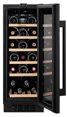 Produktbild von Electrolux EWS4020B5B, Weinkühler mit Kompressor, Integriert, 20 Flasche(n), 60 W, Schwarz, Schwarz