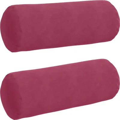 Obrázok produktu pre vidaXL Vankúšik Bolster 2 kusy vínová červená Ø 25 x 70 cm manšestrová tkanina