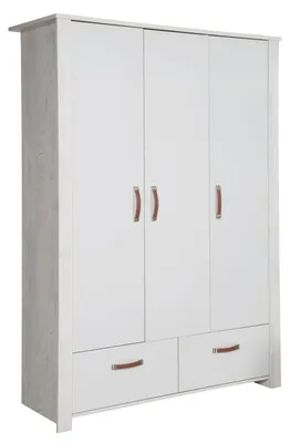 Produktbild von roba Kleiderschrank 'Mila' 3 Türen, 2 Schubladen, Soft Close-Technik, Drehtürenschrank, grau/weiß