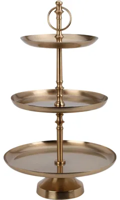 Produktbild von Home & Styling Etagere 3-lagig - gold - Edelstahl - H50 cm