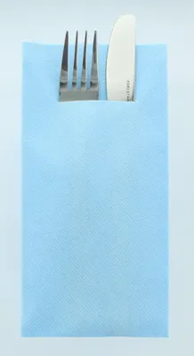 Produktbild von Airlaid Besteckservietten Hellblau, 40 x 40 cm, 75 Stück - Mank