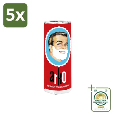Productafbeelding van 5 x Arko Scheerzeep - Verzorgt en beschermt de huid - 75 ml - Voordeelverpakking - 5 stuks
