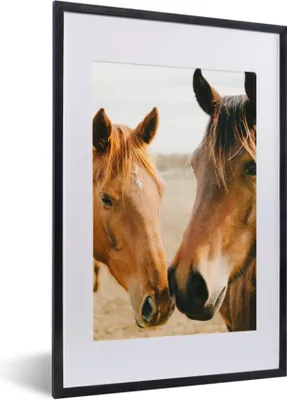 Produktbild von MuchoWow® Gerahmtes Poster Pferd - Strand - Tiere 40x60 cm - Poster mit Schwarzem Bilderrahmen Wandposter Rahmen Foto Bilder - Poster in Rahmen