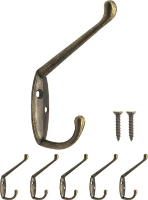 Produktbild von 'FUXXER® - Klassische Garderoben-Haken, Doppel-Haken, Kleider-Haken, Eisen-Haken, Metall-Haken, Gusse'