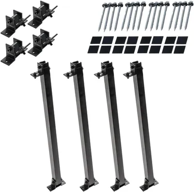 Image de Support pour panneaux solaires pour toit plat, toit, mur, bateau, camping-car, support en aluminium à angle réglable pour PV, lot de 2 supports pour panneaux solaires 30°-60°, noir ▶ Photovoltaïque PV Premium  Livraison en Allemagne