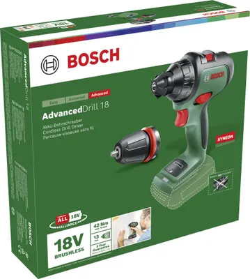 Produktbild von Bosch AdvancedDrill 18, Handbohrmaschine, Ohne Schlüssel, Bürstenlos, Grün, 1,3 cm, 1350 RPM