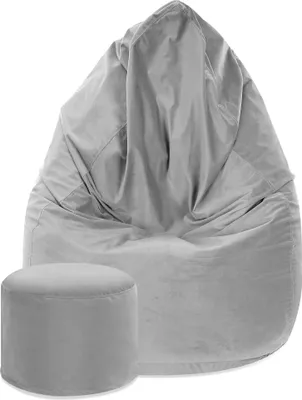 Produktbild von Dreamroots Bean Bag 80x80x120cm Sitzsack mit Lehne und Hocker und Bezug Sitzkissen Boden Chill Sack Bubibag Sitzsack Sitzsack  Antarctica