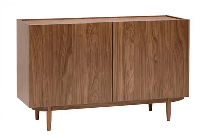Produktbild von Miliboo - Vintage Buffet mit dunklem Nussbaum-Finish, 2 Türen, L120 cm SANAA