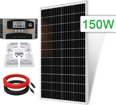 Produktbild von 150W Wohnmobil Set 12V Solarpanel Solaranlage Komplettpaket Solarmodul Solar Set mit Montage PV Halterung
