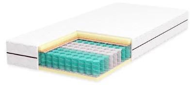 Produktbild von Matratze 180x200 cm - H2 / H3 - 7-Zonen Federkernmatratze - Höhe 18 cm - mit Kokosnuss - Hypoallergen & Antibakteriell - Bezug abnehmbar & waschbar