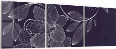 Produktbild von DEQORI Glasbild Echtglas 3x50x50 cm 'Elegante Liliengrafik' Wandbilder XXL groß