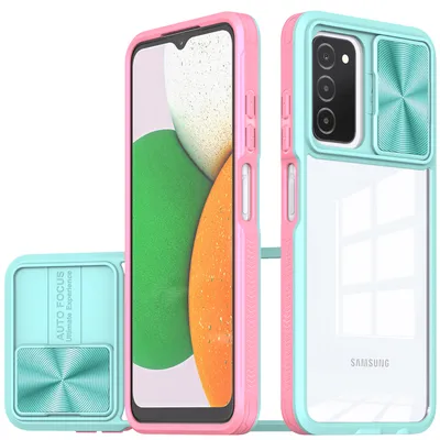 Immagine prodotto di Custodia Galaxy A53 5G, Custodia ibrida in TPU trasparente con copertura scorrevole per fotocamera Samsung Galaxy A53 5G Azzurro