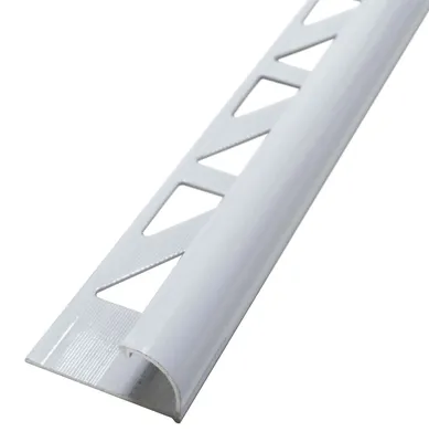 Produktbild von Dalsys Fliesenschiene Viertelkreisprofil Aluminium (eloxiert) Weiß 2,5m x 8mm, Rundprofil Halbrundprofil