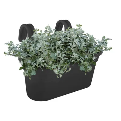 Obrázek produktu pro elho green basics easy hanger large, Květináč, Hanging, Polypropylen (PP), Černá, Obdélník, Venkovní