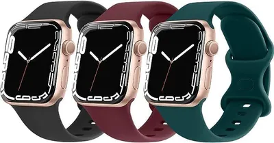 Produktbild von Armband Für Apple Watch Se Serie 8 7 6 5 4 3 2 1 Silikon 3 Stück 38/40/42Mm