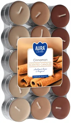 Produktbild von Aura Duft-Teelichter 30 Stück Zimt 4h Brenndauer