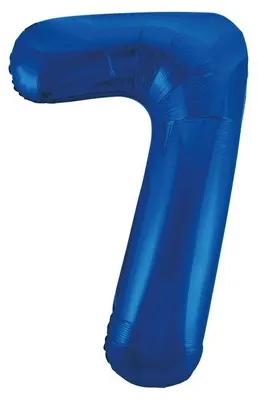 Produktbild von Unique Folienballon Zahl 7 in Blau, ca. 86 cm groß, für Geburtstag & Party