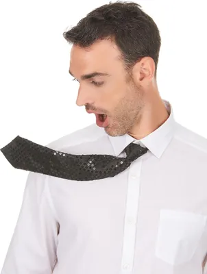 Immagine prodotto di Accessorio disco con cravatta in paillettes nero - taglia unica
