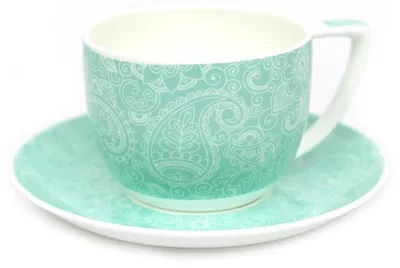 Produktbild von Styldekor Porzellan Tasse mit Untertasse Mintgrün