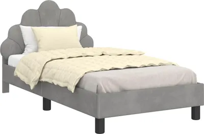 Immagine prodotto di vidaXL Struttura letto per bambini con testata grigio chiaro 80 x 160 cm in velluto