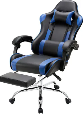 Produktbild von Gaming-Stuhl Kunstleder Chair Sessel Computerstuhl Computer Bürostuhl Office Chair (Chefsessel), Belastbarkeit 90-120°Rückenlehne Einstellbar Ergonomisc