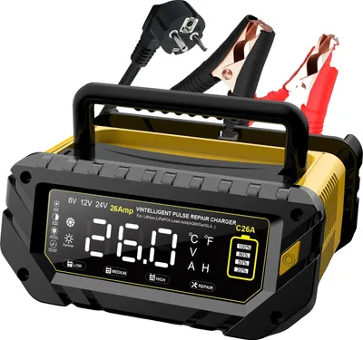 Image de Chargeur de batterie de voiture, compatibilité 6V-24V, sortie 26A, FICHE UE 26A