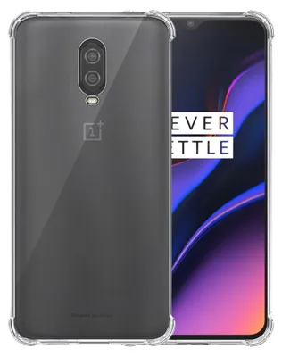 A transparent phone case is shown on a phone with a colorful background.