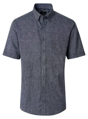 Produktbild von CasaModa XXL Leinen-Kurzarmhemd navy melange