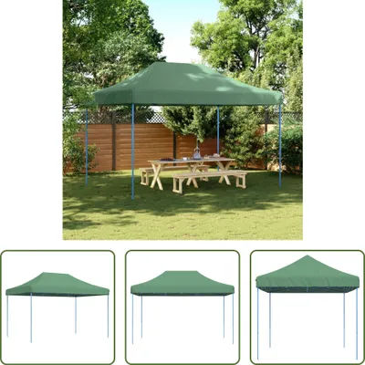Image de The Living Store Tente de réception pliable Pop-Up Vert 410x279x315 cm