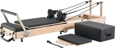 Produktbild von Foldable Pilates Reformer Wooden Pilates Machine Home Gym Equipment