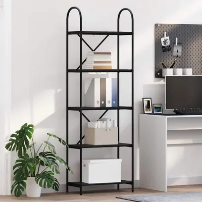 Produktbild von "Schlussverkauf" Bücherregal rechteckig - 1 pc - Büroregal mit Stauraum - Schwarz Eichen-Optik 60x30x183 cm Holzwerkstoff C12282