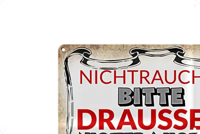 Produktbild von Blechschild Spruch 30x20cm Nichtraucher bitte draußen