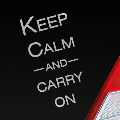 Produktbild von Auto Aufkleber Keep calm and carry on Tuning 15x7,5 cm Silber Sticker Heckscheibenaufkleber