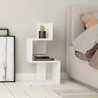 Image de Table de rangement moderne et design ADRIEL blanc