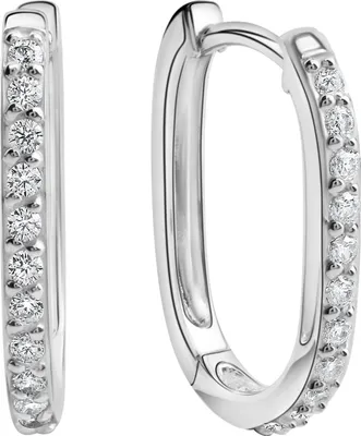 Produktbild von F Creolen 925/- Sterling Silber 1,7cm weiß Zirkonia weiß 271210328