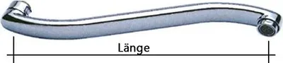 Produktbild von S-Auslauf Auslauf für Wand-Armaturen chrom - 3/4" Anschluss 200 mm S