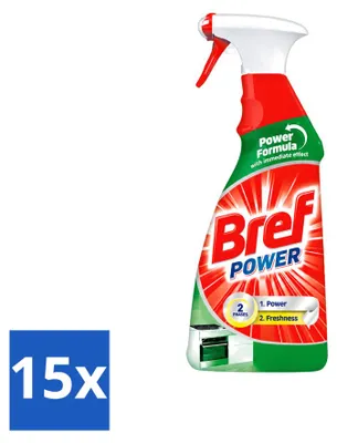 Produktbild von 15 x Bref Power Küchenreiniger - Spray - Fettlöser - 750 ml - Vorteilspackung - 15 Stücke