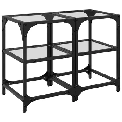 Produktbild von Couchtische mit Glasplatte 2 Stk. Transparent 30x30x45 cm Stahl