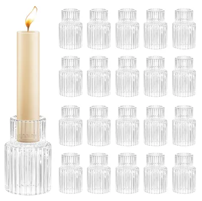 Immagine prodotto di Omgoods - 20 portacandele in vetro - Porta candele per tealight, ideali per matrimoni e decorazioni per la casa
