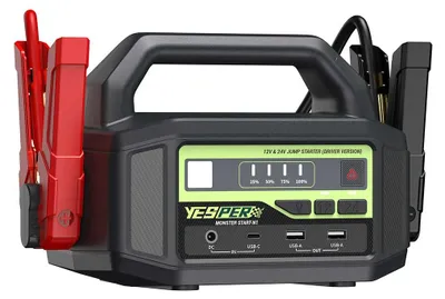Image de Démarreur de secours 12V/24V - 6000A, avec une batterie de 36400 mAh, pour voiture et bateau