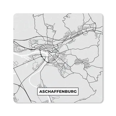 Produktbild von MuchoWow® Mauspad Mousepad Karte - Stadtplan - Deutschland - Afschaffenburg - Karte 20x20 cm - Mousepads - Maus Mat - Pad - Mausunterlage - Desk Mat - Bureauartikeln
